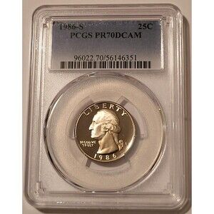 1986 S Washington Quarter Proof PR70 DCAM PCGS